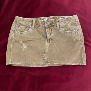 Brown corduroy mini skirt